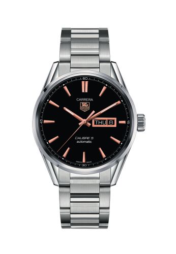 TAG Heuer Carrera Calibre 5 Day Date Stainless Steel / Black / Bracelet